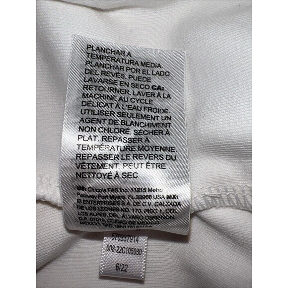 Chico's Womens Ivory Long Sleeve V-Neck T-Shirt Blouse Sz 4 XXL Stretch Sparkle - Picture 11 of 11